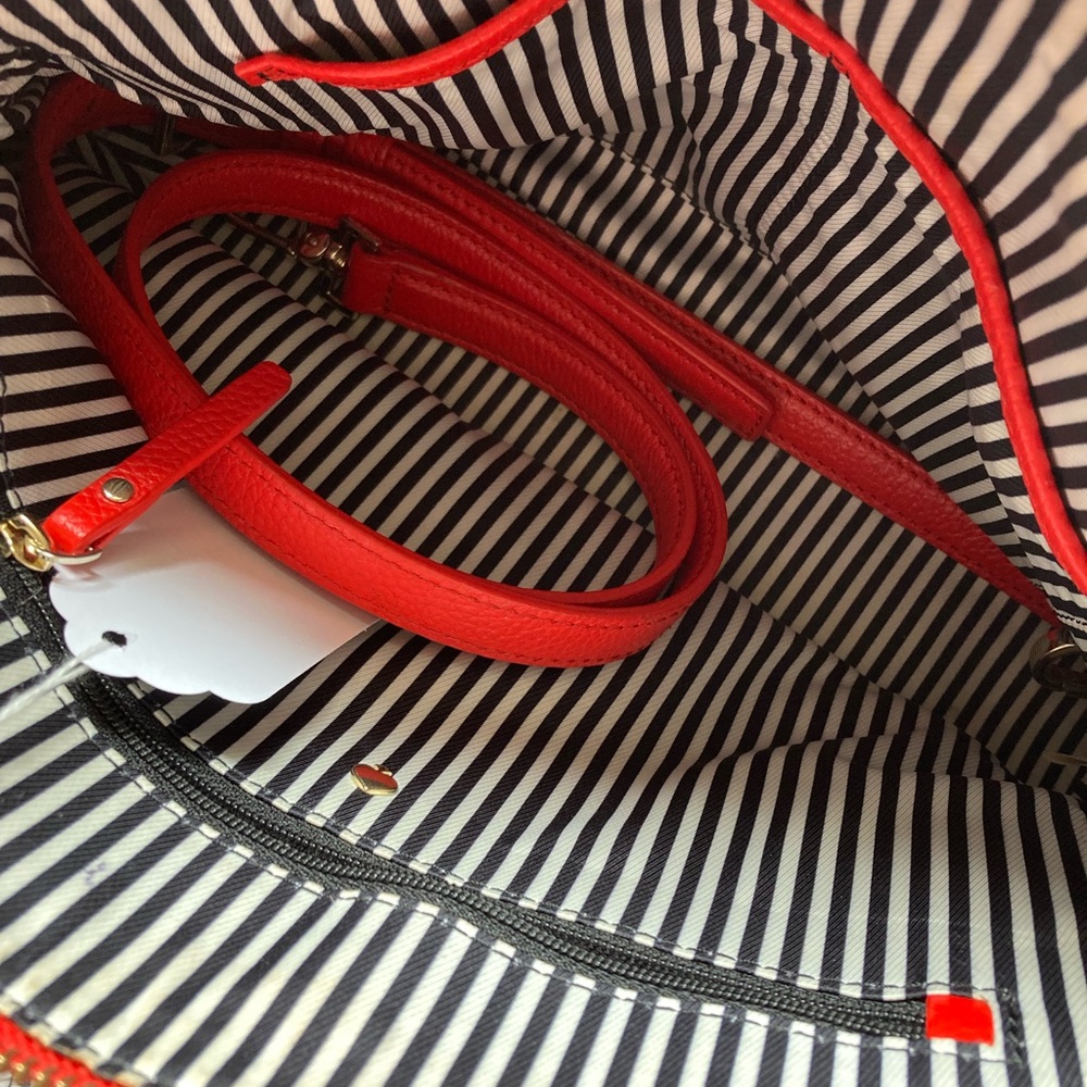 Kate Spade Red Leather Bow Satchel Crossbody Bag - Picture 11 of 13